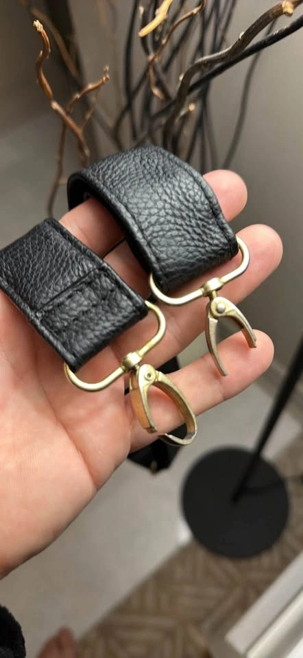 Black Leather Bag Strap - photo 2