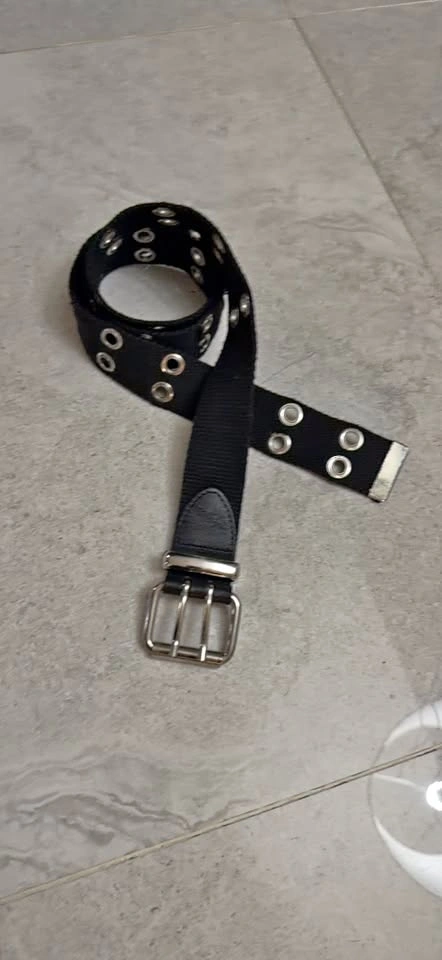 Black Canvas Eyelet Belt
