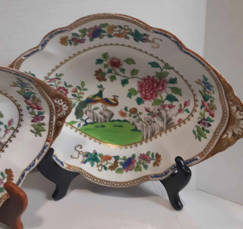 Antique Spode 2083 Porcelain Serving Dishes - Pair - photo 2