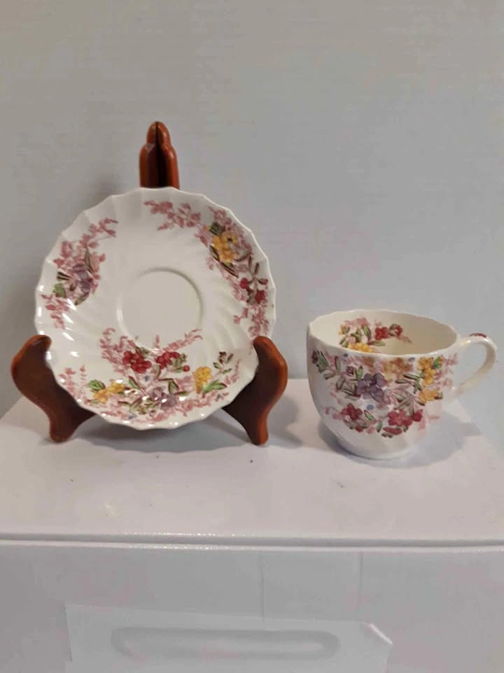 Vintage Spode Copeland England Fairy Dell Teacup and Saucer