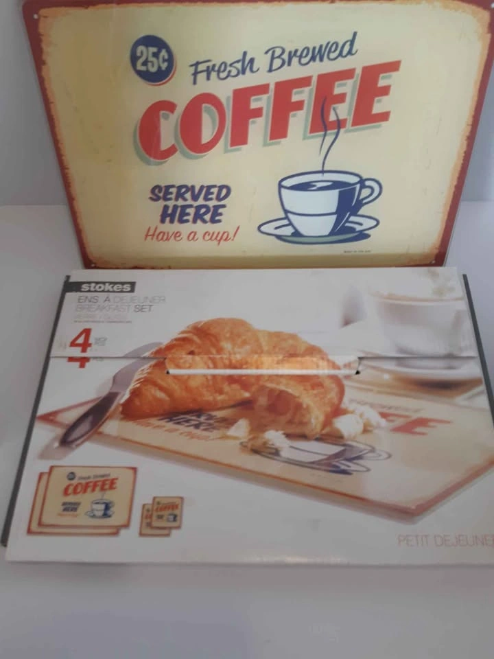 Stokes Retro Coffee Breakfast Set glass place matt's - photo 2