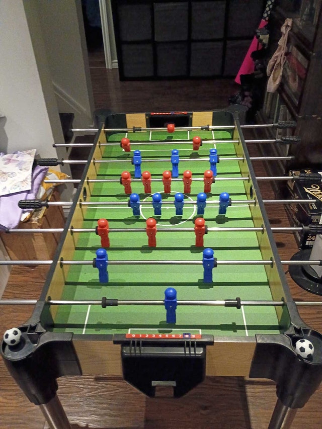 3-in-1 Tabletop Game Set: Foosball, Air Hockey & Table Tennis