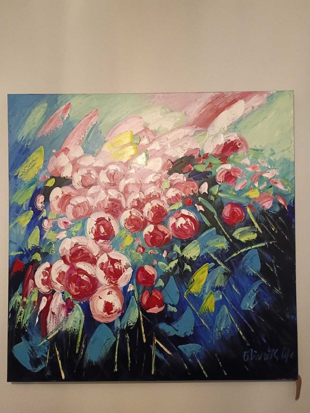 Oil painting of roses