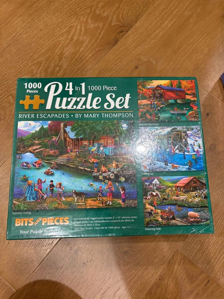 Unopened 4 in 1 1000 Piece Puzzles - photo 2