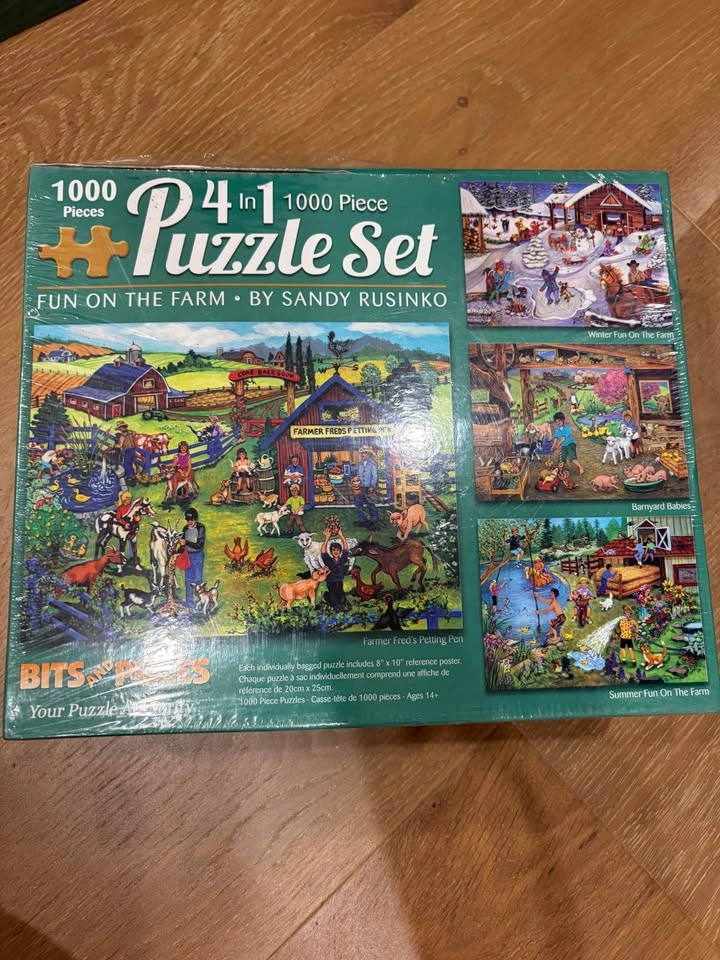 Unopened 4 in 1 1000 Piece Puzzles - photo 4
