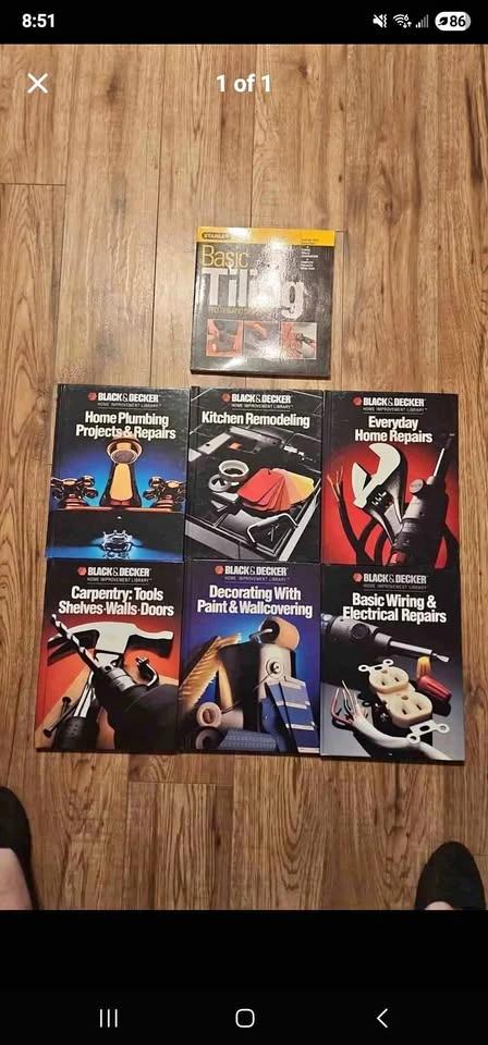 Black & Decker Home Improvement Library and Stanley Tiling Books