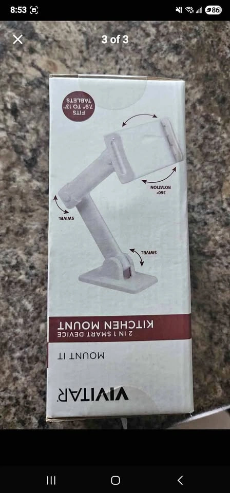 Vivitar Mount It 2 in 1 Smart Device Kitchen Mount