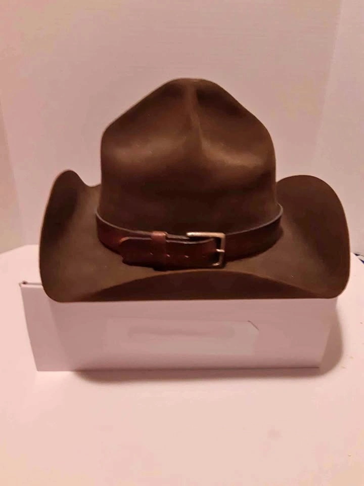 Brown Felt Campaign Hat with Leather Band