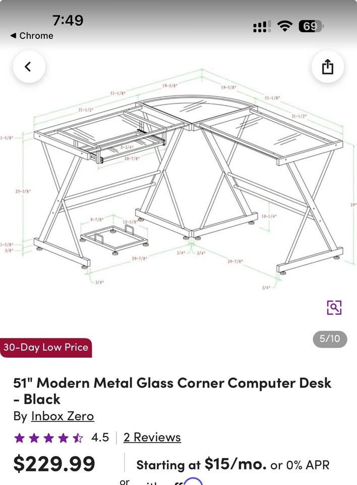 Great study desk glass - photo 3