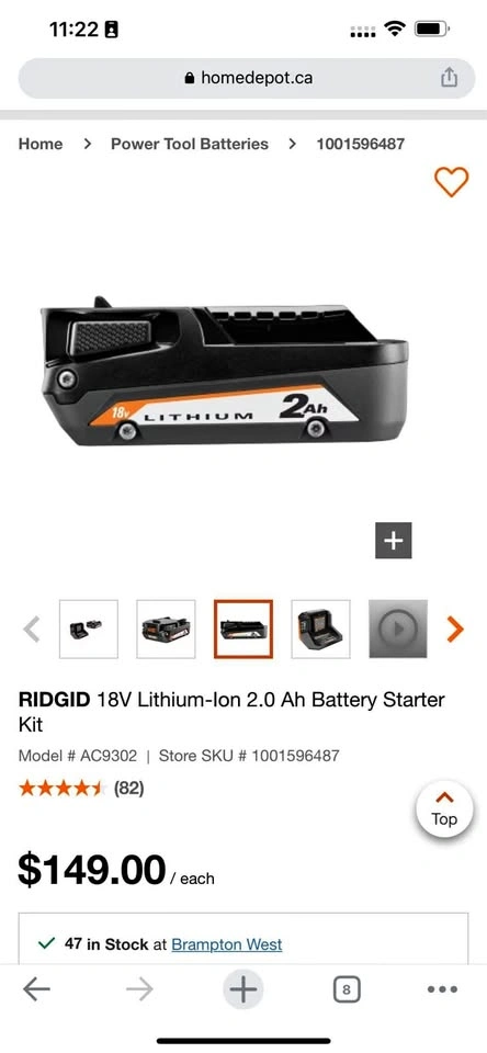 RIDGID 18V Lithium-Ion 2.0 Ah Battery Starter Kit