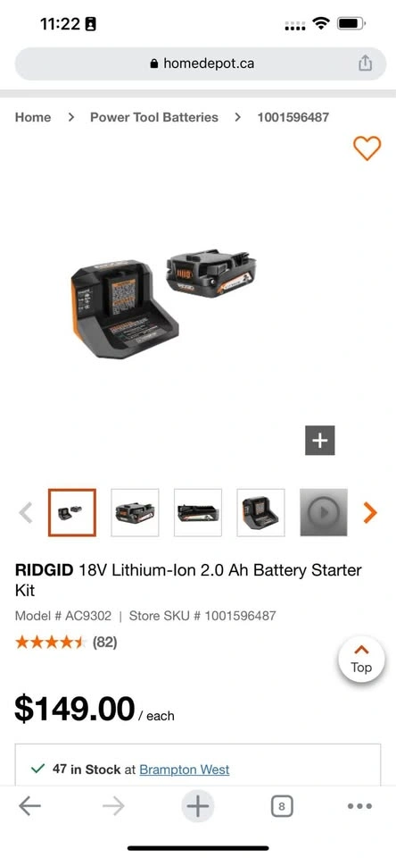 RIDGID 18V Lithium-Ion 2.0 Ah Battery Starter Kit - photo 2
