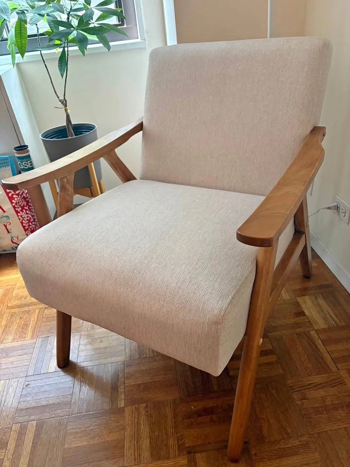 Mid-Century Retro Modern Armchair (Beige)