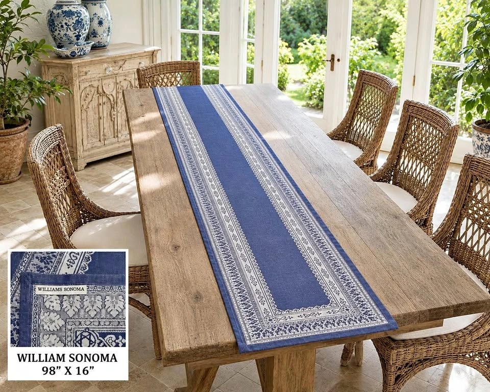 Table Runner Rosh Hashanah / Hanukkah Medallion WILLIAM SONOMA
