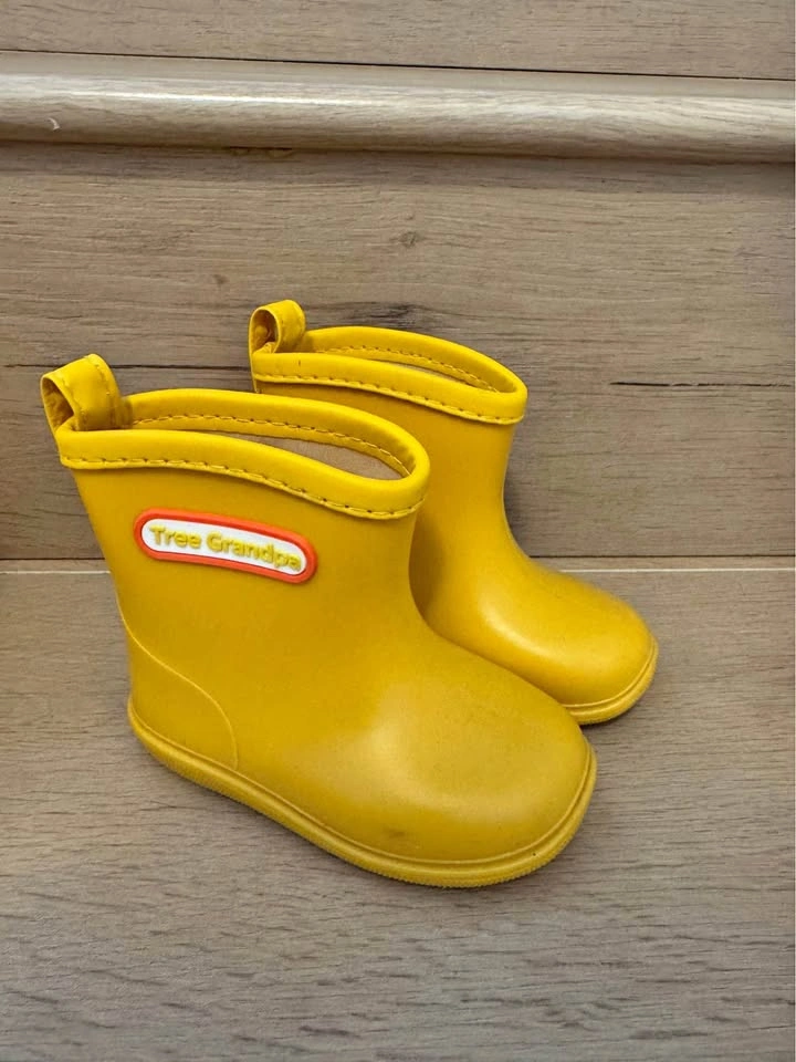 Tree Grandpa Yellow Toddler Rain Boots