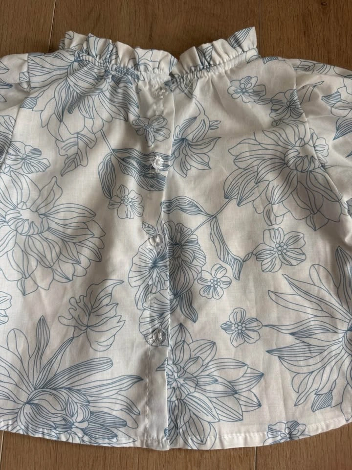 Baby Floral Blouse and Corduroy Romper Set - photo 3