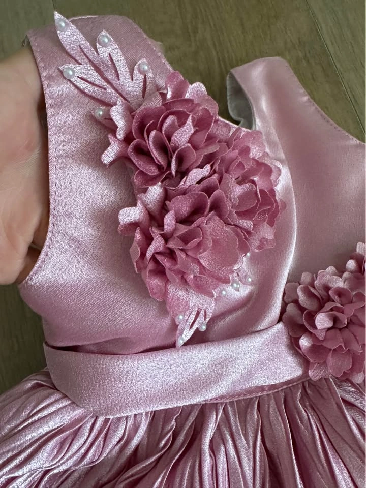 12-18months Pink Floral Pleated Toddler Dress - photo 2