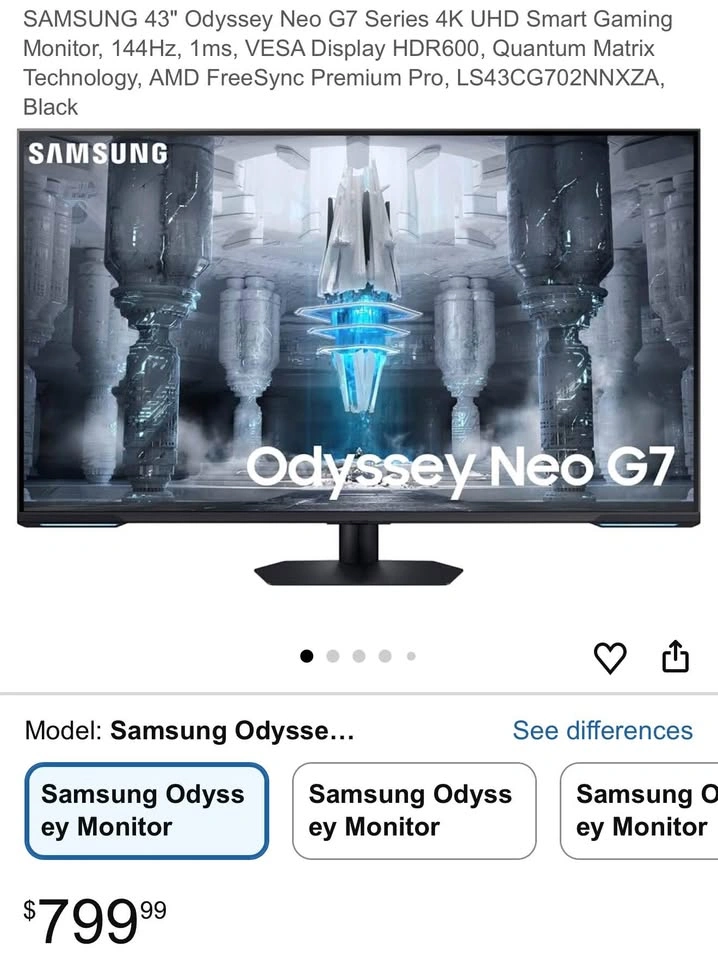 NEW Samsung Odyssey Neo G7 43 Inch 4K UHD gaming monitor - photo 5
