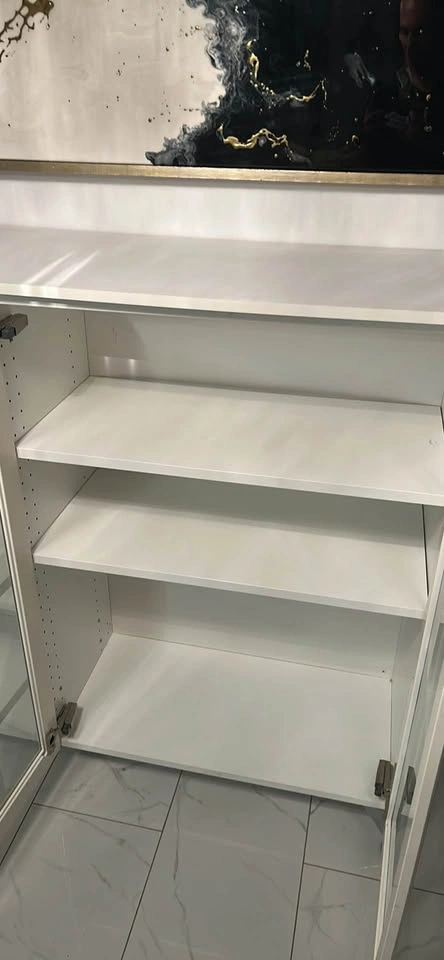 Off White Storage Cabinet with Glass Doors - photo 4