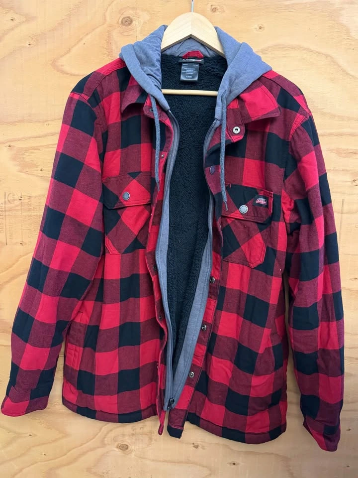 Genuine Dickies Sherpa-Lined Hooded Flannel Shirt Jacket, Size L - photo 2