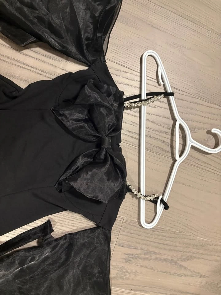 Black Bow Mini Dress - photo 3