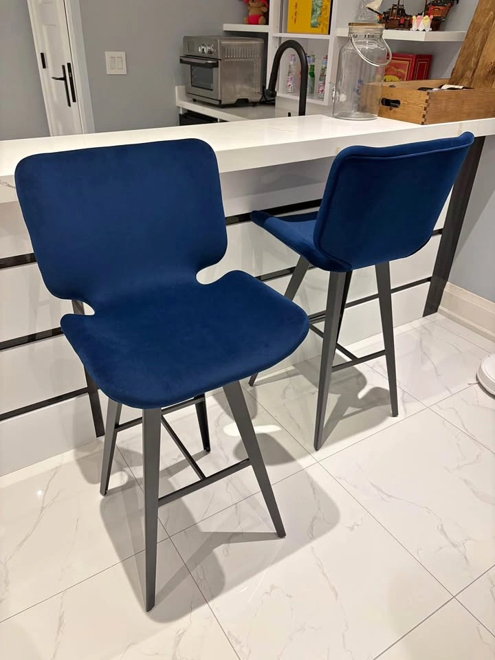 Blue Velvet Counter Stools/ Chairs