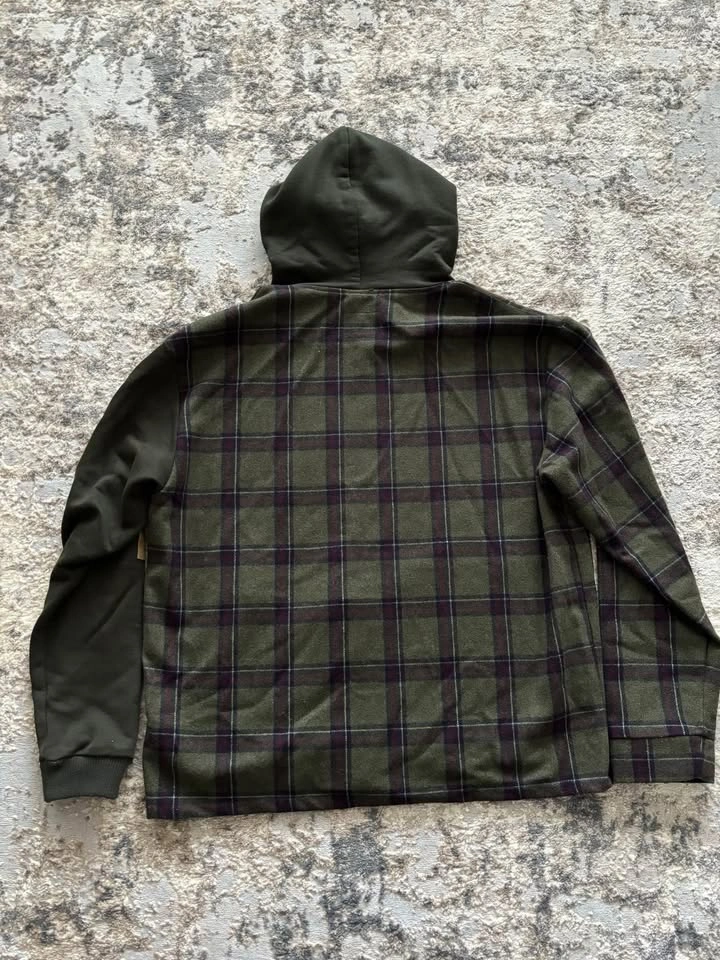 Menace Split Plaid Zip Up Hoodie - photo 2
