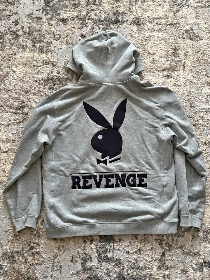 Revenge X Playboy Embroidered Grey Hoodie