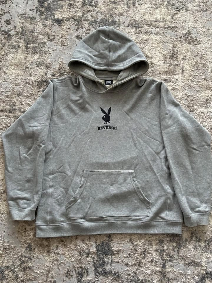 Revenge X Playboy Embroidered Grey Hoodie - photo 2