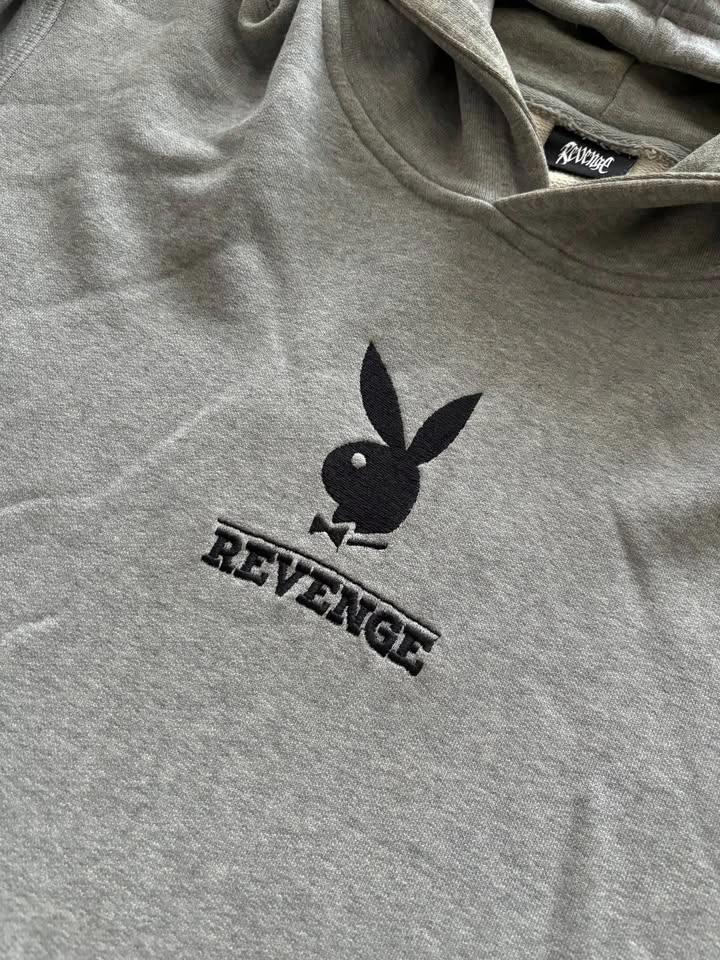 Revenge X Playboy Embroidered Grey Hoodie - photo 3