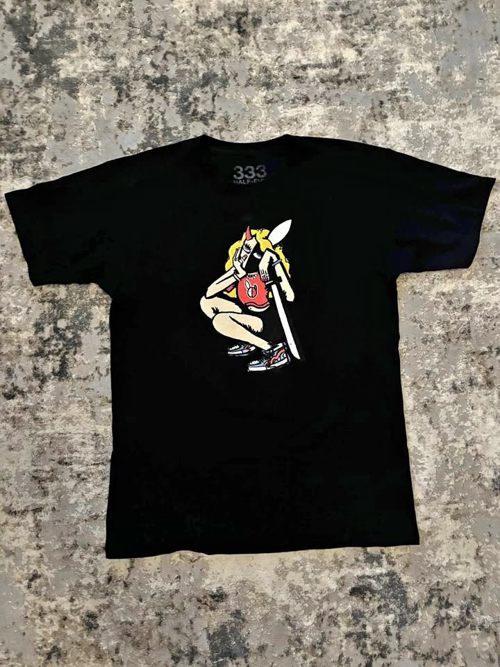 Black Kodone Half Evil graphic Tee Shirt