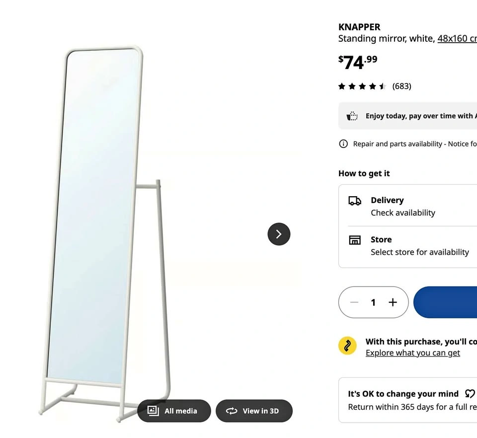 Ikea standing mirror