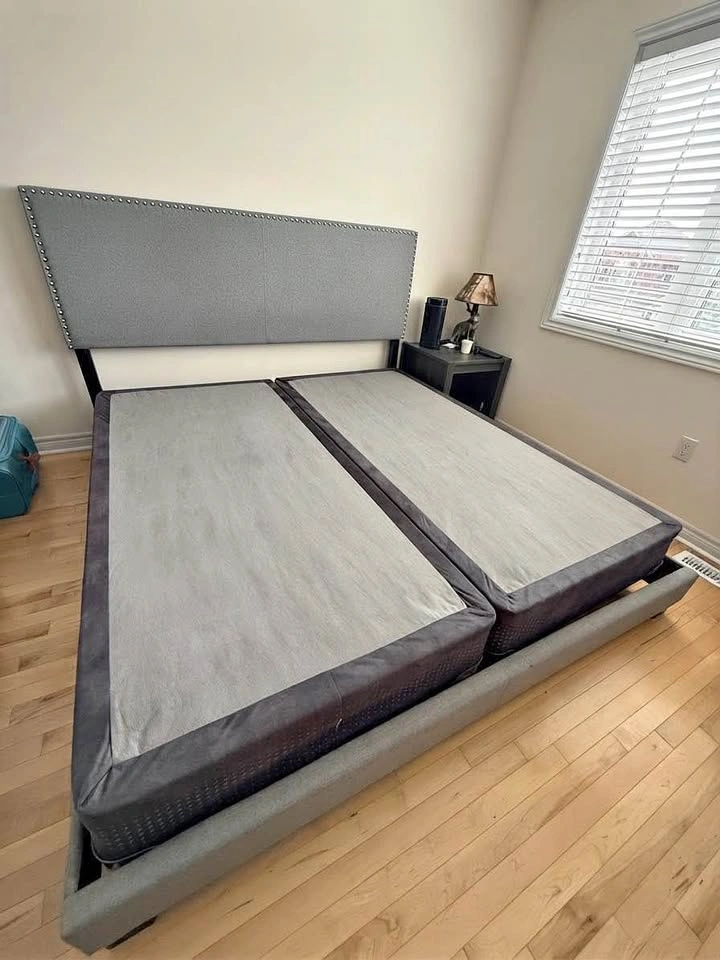 King Size Bed frame with two split box springs