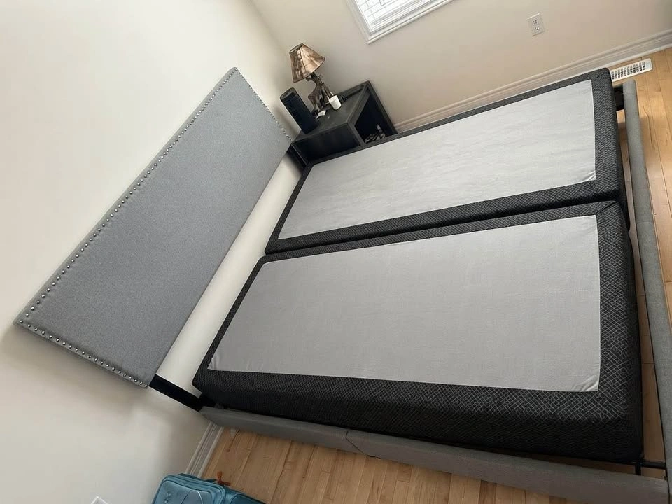 King Size Bed frame with two split box springs - photo 2