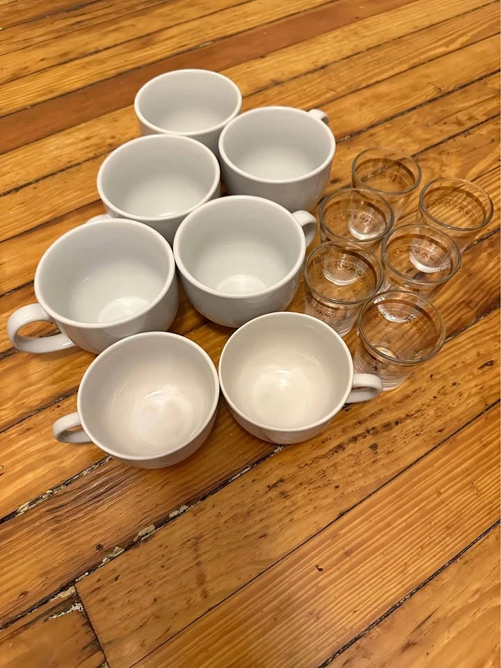 Drinkware Starter Kit - 7 Ceramic Mugs and 6 Tea Glasses