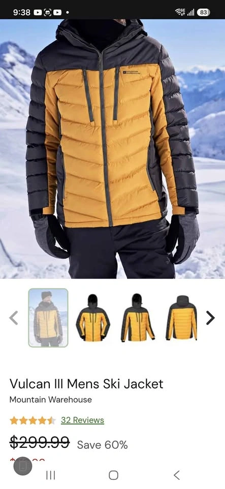 Mountain Warehouse Vulcan III Mens Ski Jacket size M
