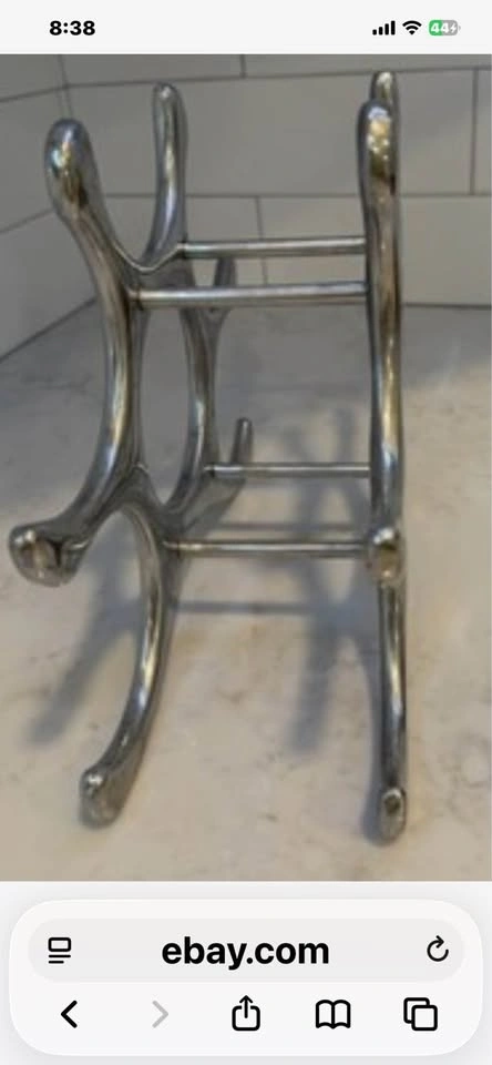 Vintage Polished MCM Aluminum 6 Bottle Wine Rack - photo 5