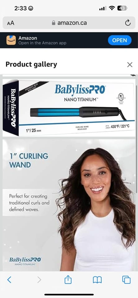 BaBylissPRO Nano Titanium 1” Curling Wand - photo 2