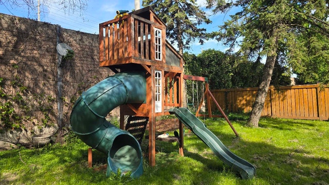 Backyard Swing Set with Slide