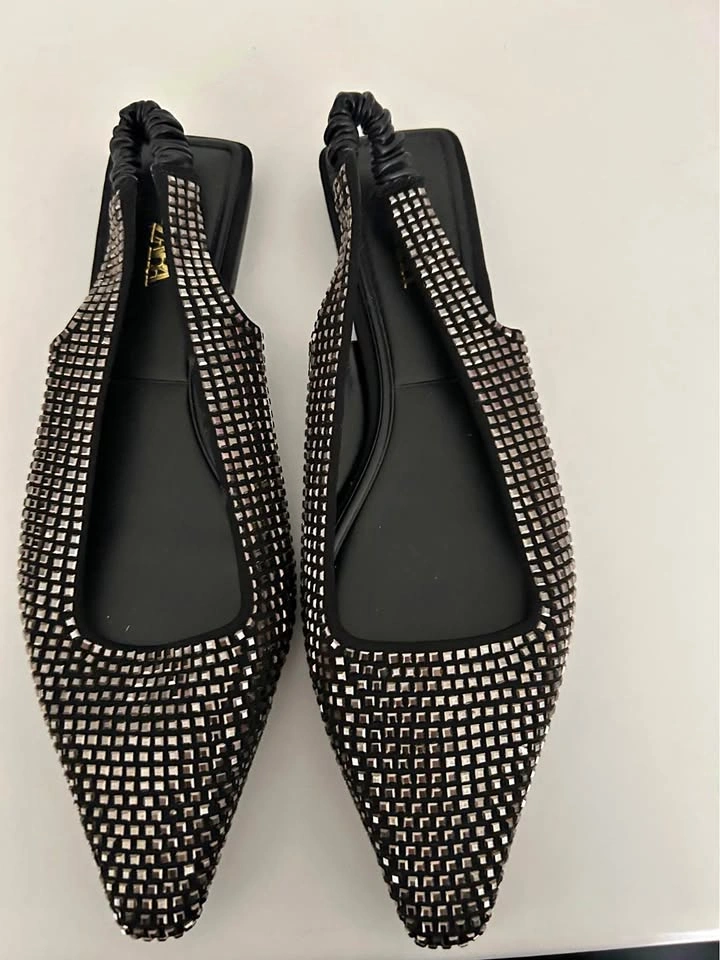 Zara Studded Slingback Flats