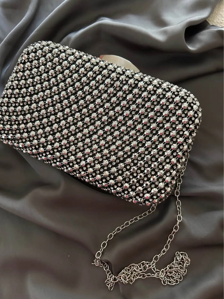 LAURA Rhinestone Embellished Evening Clutch with Chain Strap - photo 3