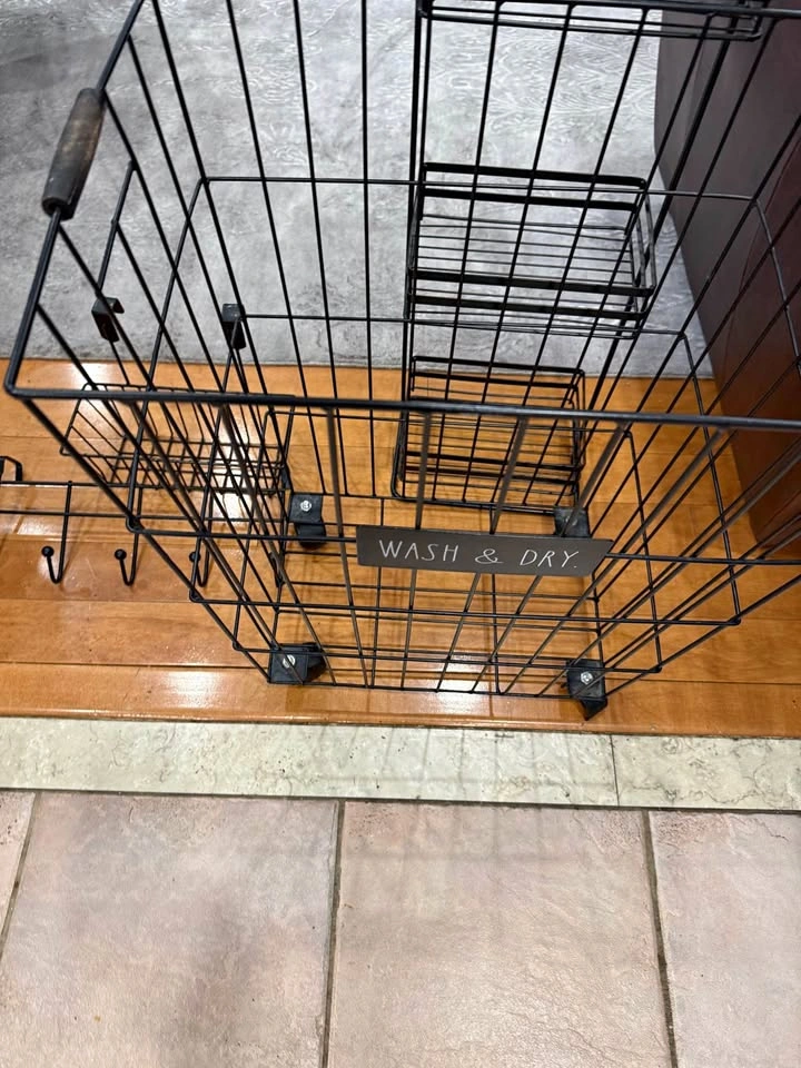 Black Wire Laundry Basket and Over-the-Door Organizers
