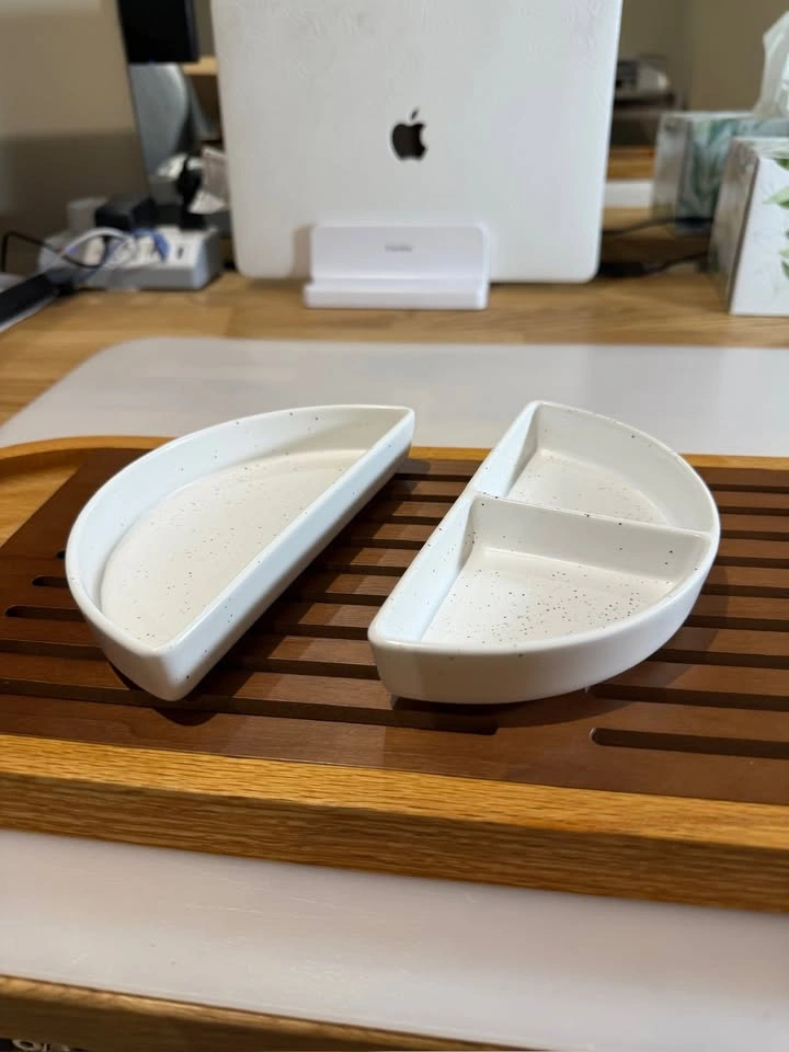 New Solid Wood Serving Tray & Charcuterie Board with Ceramic Dis - photo 5