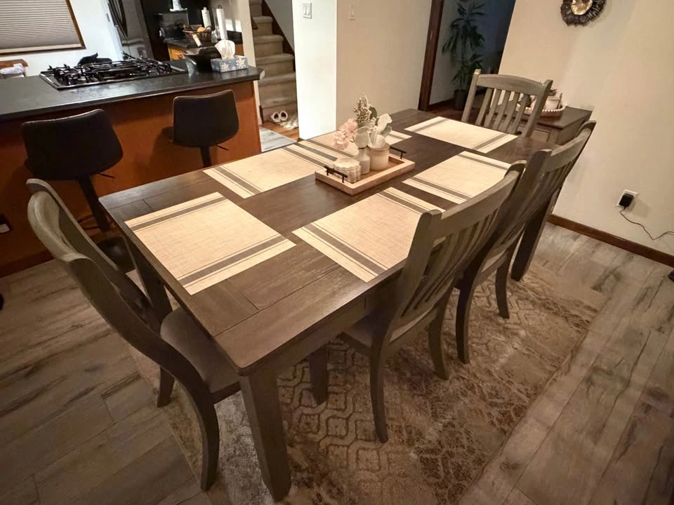 6-Piece Dining Table Set – 4 Chairs + Bench – Barely Used - photo 5