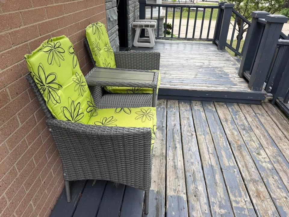 Outdoor Wicker Patio Loveseat with Built-In Table – $130 - photo 2