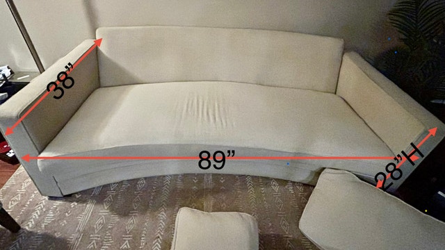 Curved Beige Sofa - photo 2