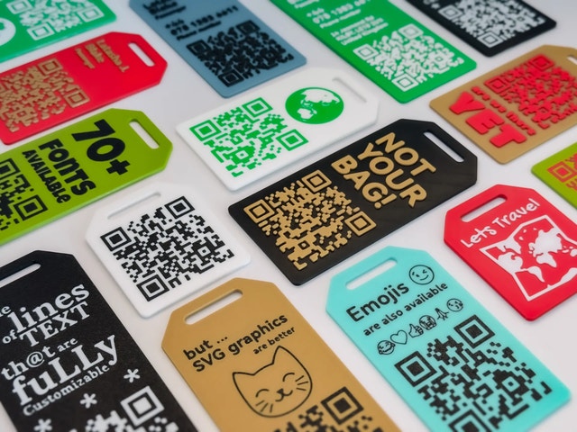 Custom 3D Printed Smart QR Code Tags for Bags, Luggage, etc