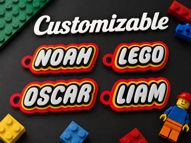 Custom LEGO Style Name Keychains/Bag tags/Gifts