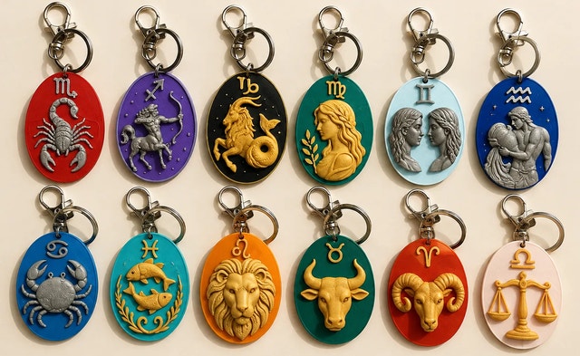 Unique Zodiac sign keychains