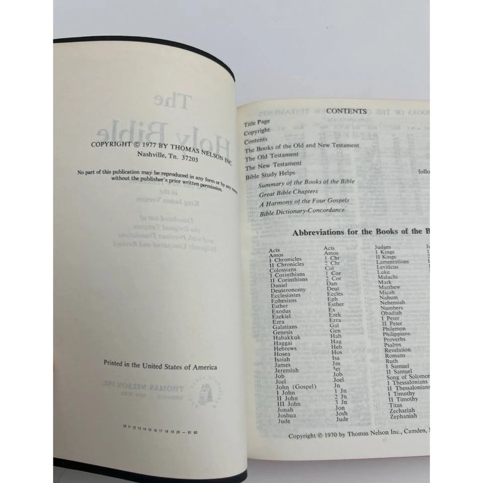 Vintage 1977 Holy Bible King James Version KJV Red Letter - photo 2