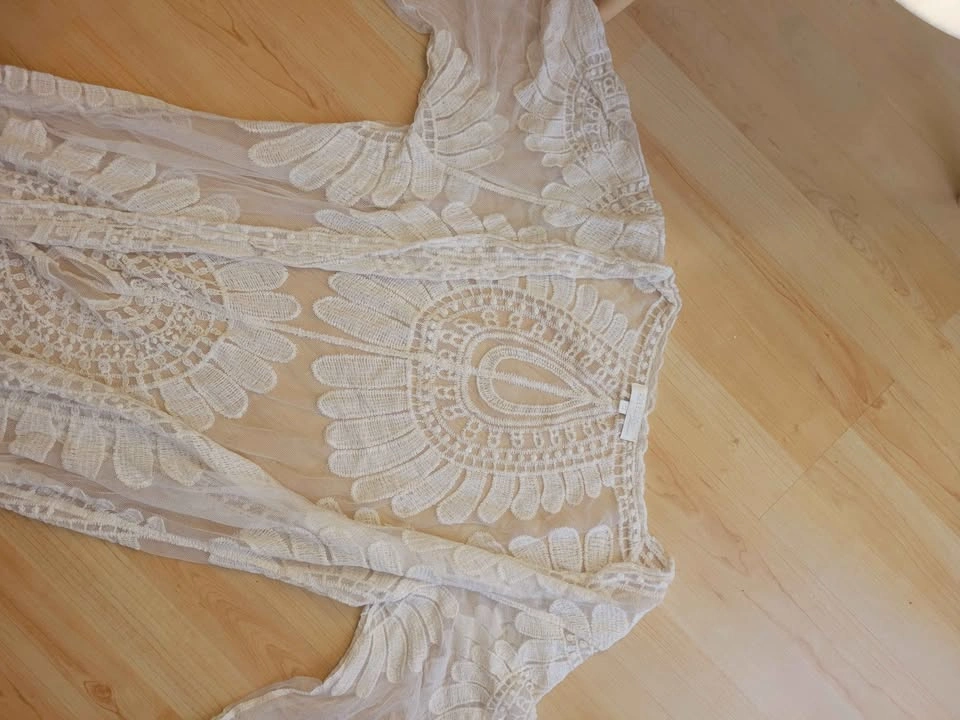 White Lace Maxi Kimono Size S - photo 2